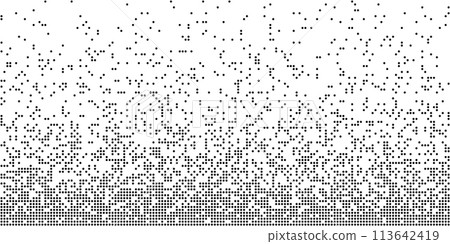 Geometric pattern of black circles on a white background.Seamless in one direction. Geometric pattern of black circles on a white background.Seamless in one direction. 113642419