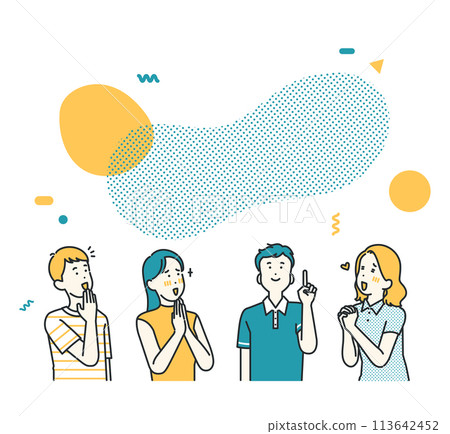 Illustration of four people who were impressed 113642452