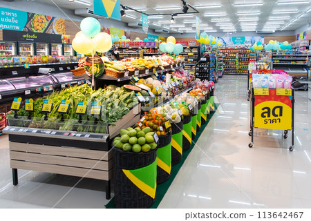 Supermarket or Hypermarket for shopping a food Supermarket or Hypermarket for shopping a food 113642467