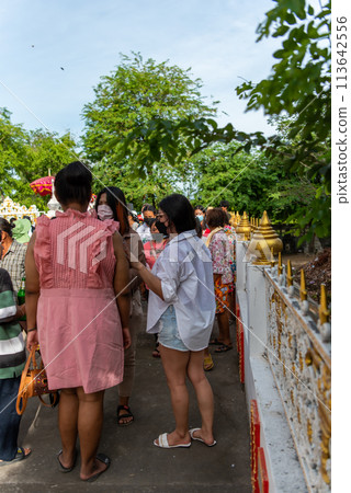 Ordination ceremony in buddhist change man to monk 113642556