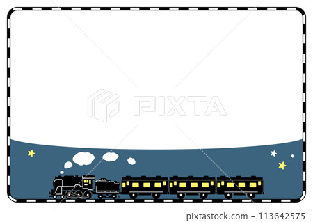 A railroad track frame drawn with a pattern brush and a toy-style SL C62 silhouette design A railroad track frame drawn with a pattern brush and a toy-style SL C62 silhouette design 113642575