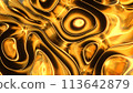 Golden waves abstract 3d render 113642879