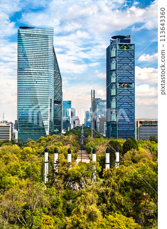 Paseo de la Reforma as seen from Chapultepec Castle in Mexico City, the capital of Mexico Paseo de la Reforma as seen from Chapultepec Castle in Mexico City, the capital of Mexico 113643360