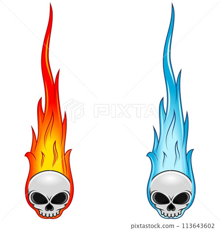 Skull engulfed in fire Skull engulfed in fire 113643602