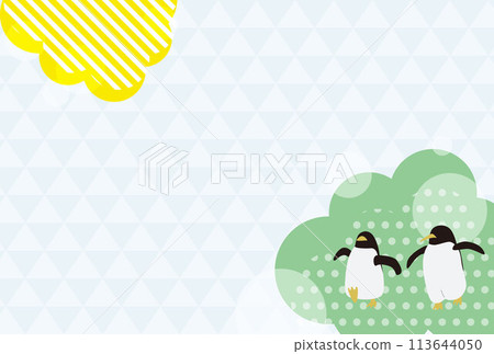 Cool penguin background frame illustration Cool penguin background frame illustration 113644050