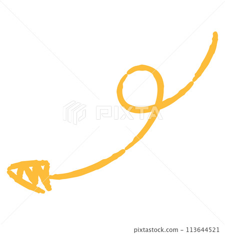 Illustration of a curved hand-drawn arrow (color) Illustration of a curved hand-drawn arrow (color) 113644521