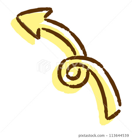 手繪彎曲箭頭的插圖（顏色） 113644539