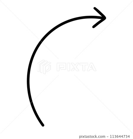 Black Arrow Line Upward Curved Arrow Curved Sketch Arrow Curved Line Element 113644734