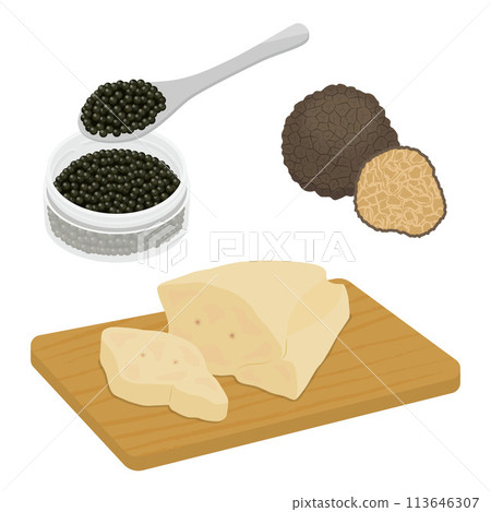 Illustration of the world's three great delicacies 113646307