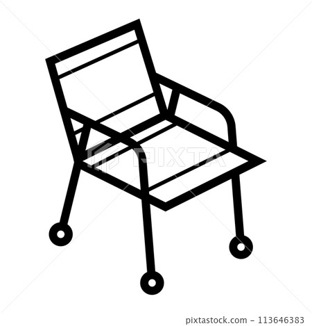 Tourist folding chair icon. Travel camping equipment for survival in outdoor. Tourist folding chair icon. Travel camping equipment for survival in outdoor. 113646383