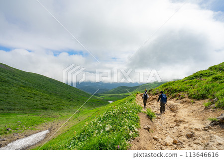 Yamagata Gassan sacred mountain climbing clouds Yamagata Gassan sacred mountain climbing clouds 113646616