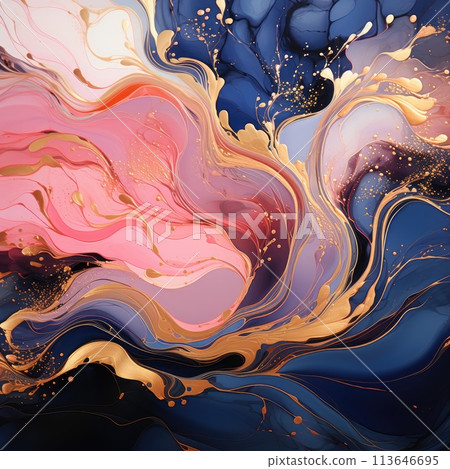 Marble abstract background. Liquid marble pattern. Colorful texture. 113646695