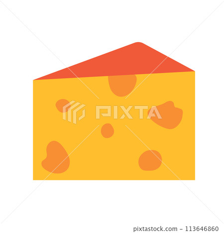 Icon web Flat cheese isolated on white background. Vector illustration for print, banner, card, brochure, logo, menu. 113646860