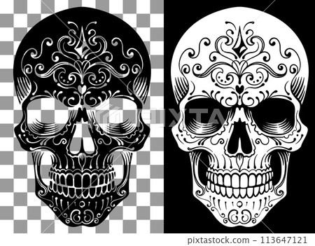 Skull Abstract Pattern Tattoo Design 113647121