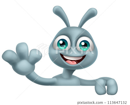 Alien Grey Gray Fun Cartoon Character Alien Grey Gray Fun Cartoon Character 113647132