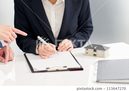Business people having a meeting about residential real estate 113647270