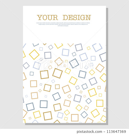 The composition of geometric shapes. Layout for creative ideas for the design of title pages, covers, books, brochures, leaflets, posters, booklets. Layout of the interior and decoration ideas. Simple 113647369