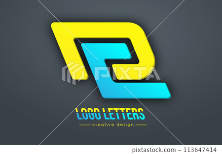 The design of the letters D and C. A logo template for a business card, corporate design, recognizable element of a brand or corporation. The idea of thematic creativity 113647414