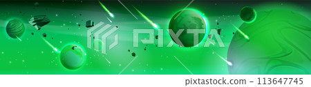 Green space for fantasy game. Galaxy cartoon sky 113647745