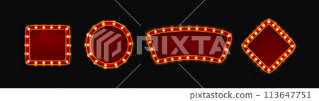 Retro show signs set on transparent background 113647751