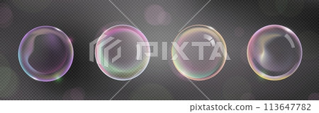 Transparent soap ball with pink and purple color 113647782