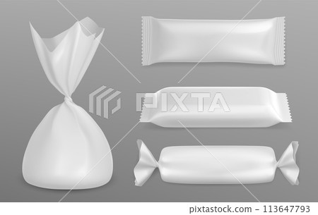 White blank candy wrapper mockup. White blank candy wrapper mockup. 113647793