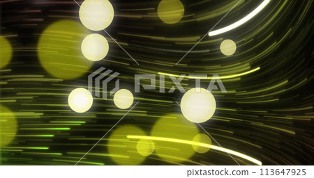 Image of neon red trails moving over spots Image of neon red trails moving over spots 113647925