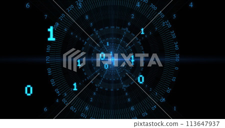 Image of binary coding and data processing over scopes Image of binary coding and data processing over scopes 113647937