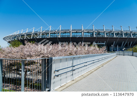 Ajinomoto Stadium on a sunny day in Tokyo 113647970