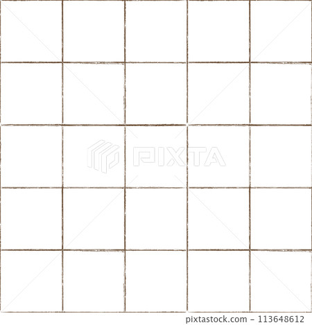 Grout. Seams of ceramic tile in brown color. Grid step 5 by 5. Vector image. Good for imitation tile for your pattern, for background. 113648612