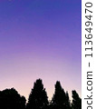 Beautiful sunset sky and trees 113649470
