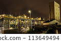 Factory night view, night view of a factory seen from a chimney 113649494
