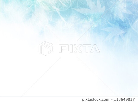 Unryu paper blue and autumn leaves 113649837