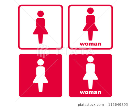 廁所圖示女性顏色 廁所圖示女性顏色 113649893