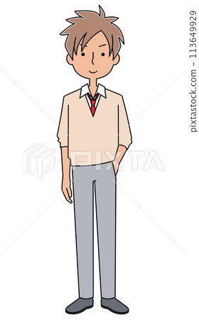 一個穿著制服的女孩的插圖 113649929