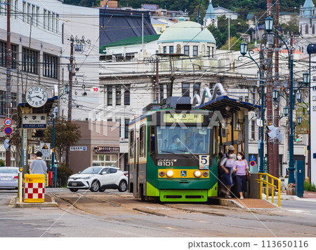 函館市營電車與十字街交叉路口 113650116