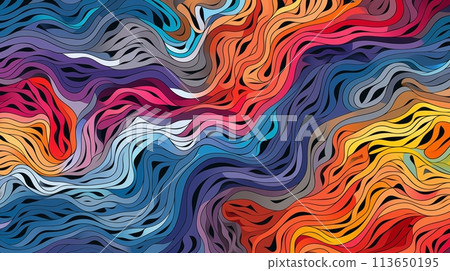 Algorithmic art crafts intricate patterns with vibrant colors emerge, AI Generated 113650195
