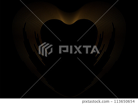 Luxury golden Valentines Day background with linear heart Luxury golden Valentines Day background with linear heart 113650654