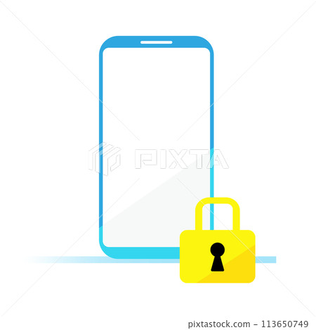 Smartphone and padlock 113650749