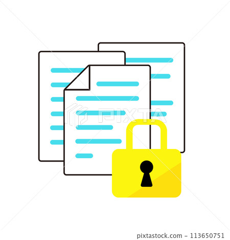 Document and padlock icon 113650751