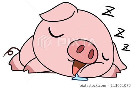 豬（粉紅色）獨自睡覺 113651073