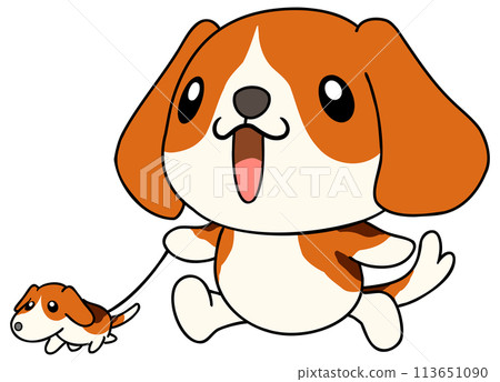 狗(比格犬)獨自行走 狗(比格犬)獨自行走 113651090