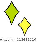 黃色和黃綠色閃光標記 113651116