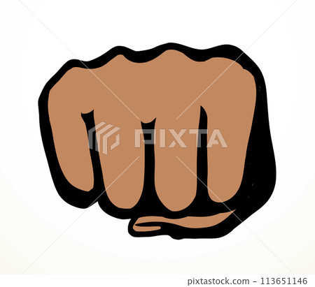 Vector drawing. Male fist on white background Vector drawing. Male fist on white background 113651146