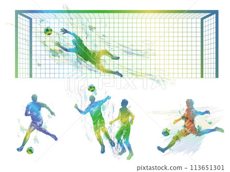足球剪影例證集合 足球剪影例證集合 113651301