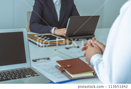 Business scene with laptop Business scene with laptop 113651842