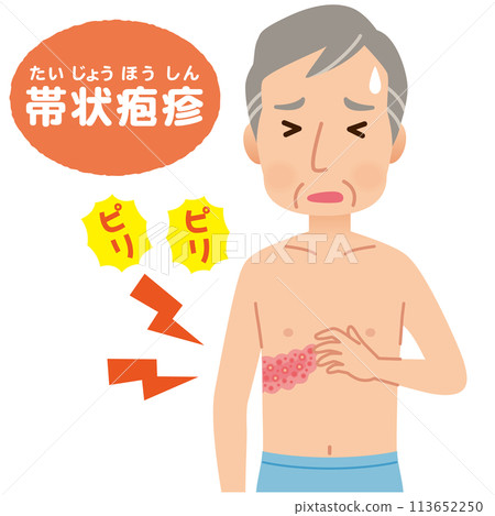 男性因帶狀皰疹而感到疼痛的症狀 113652250