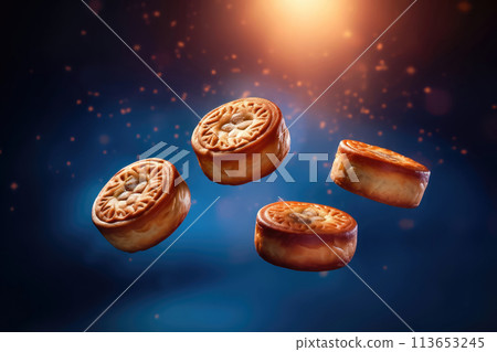 Artistic Mooncakes for Festive Celebrations - Generative AI 113653245