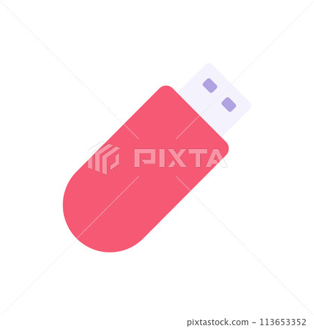 USB portable card multimedia content and information storage vector flat illustration USB portable card multimedia content and information storage vector flat illustration 113653352
