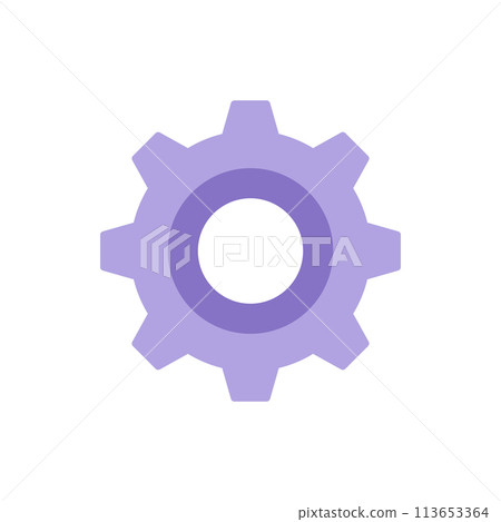 Simple cog wheel gear mechanism vector flat illustration. Machinery industrial engineering progress Simple cog wheel gear mechanism vector flat illustration. Machinery industrial engineering progress 113653364